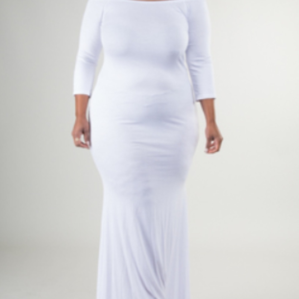 White Train Dress